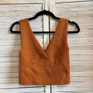 Maeve Cropped Brown Knit Vest with Side Buttons